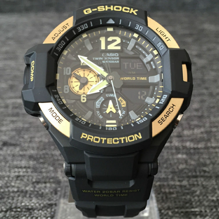 Jam Pria Casio G-Shock GA-1100-9G Gravity Master Black Gold Ori BM