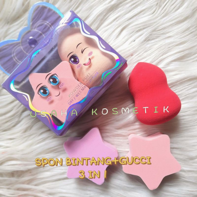 PROMO ECER!! SPON BEDAK+SPON BEAUTY BLENDER KEMASAN PITA LUCU/SPONGE MAKE UP LUCU