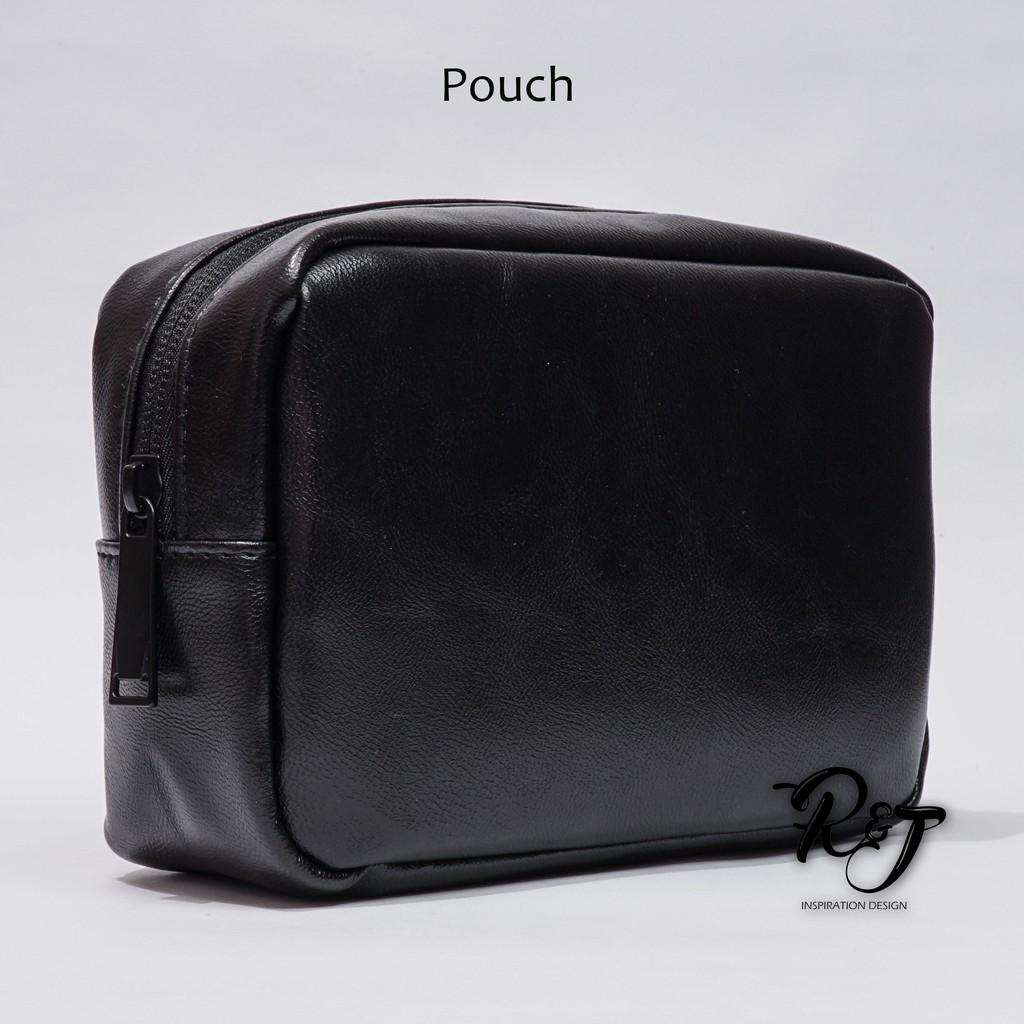 Tas Dompet Adaptor Laptop Leather UK M Waterproof - Black