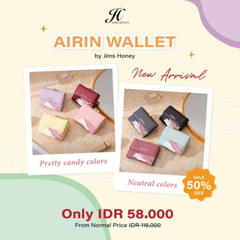 JIMS HONEY AIRIN Wallet Dompet Lipat Kartu Wanita