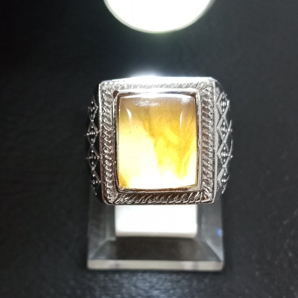 CINCIN BATU NATURAL FOSIL KAYU SECANG LANGKA RING KOTAK