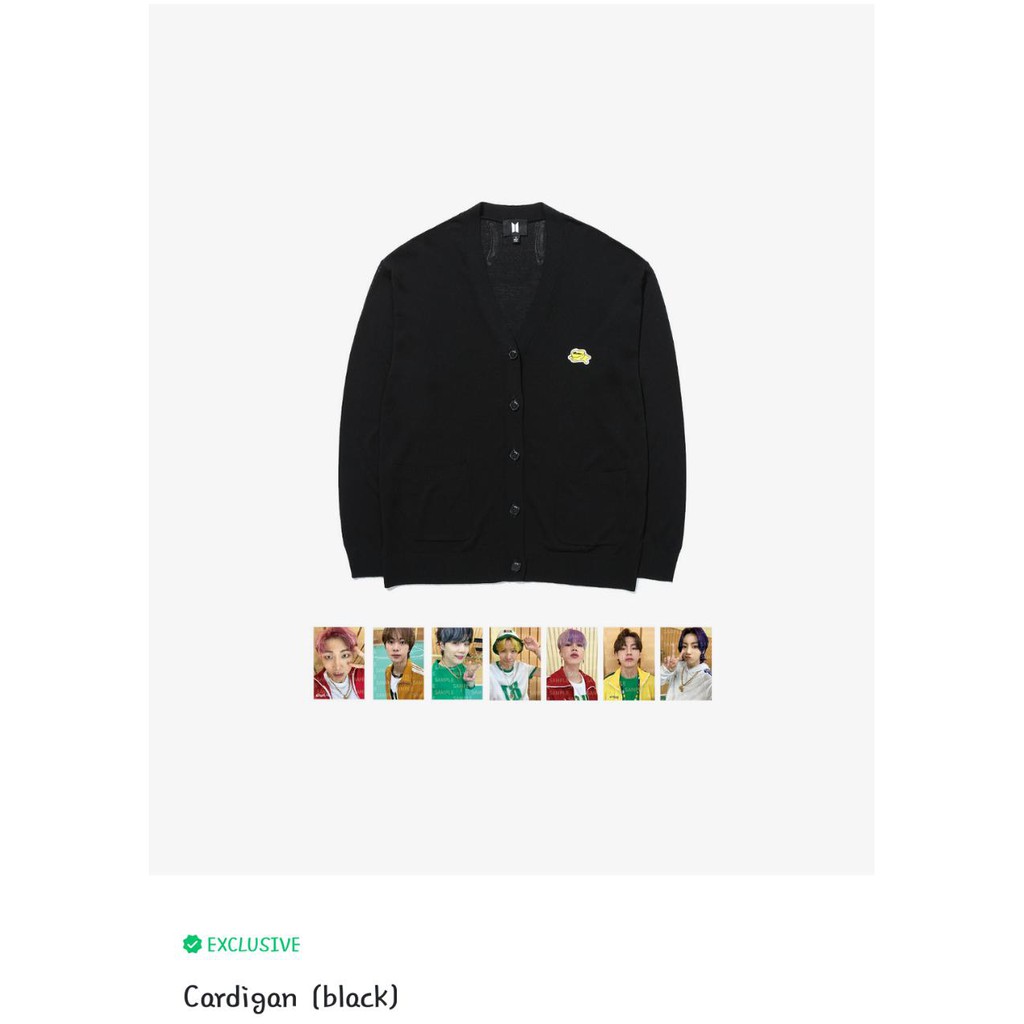 [KHUSUS DP/PO] SHARING OFFICIAL BTS MERCH CARDIGAN (BLACK), PC CARDIGAN BUTTER (BATCH 2)