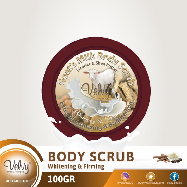 

VELVY Goats Milk Body Scrub Licorice and Shea Butter 100G