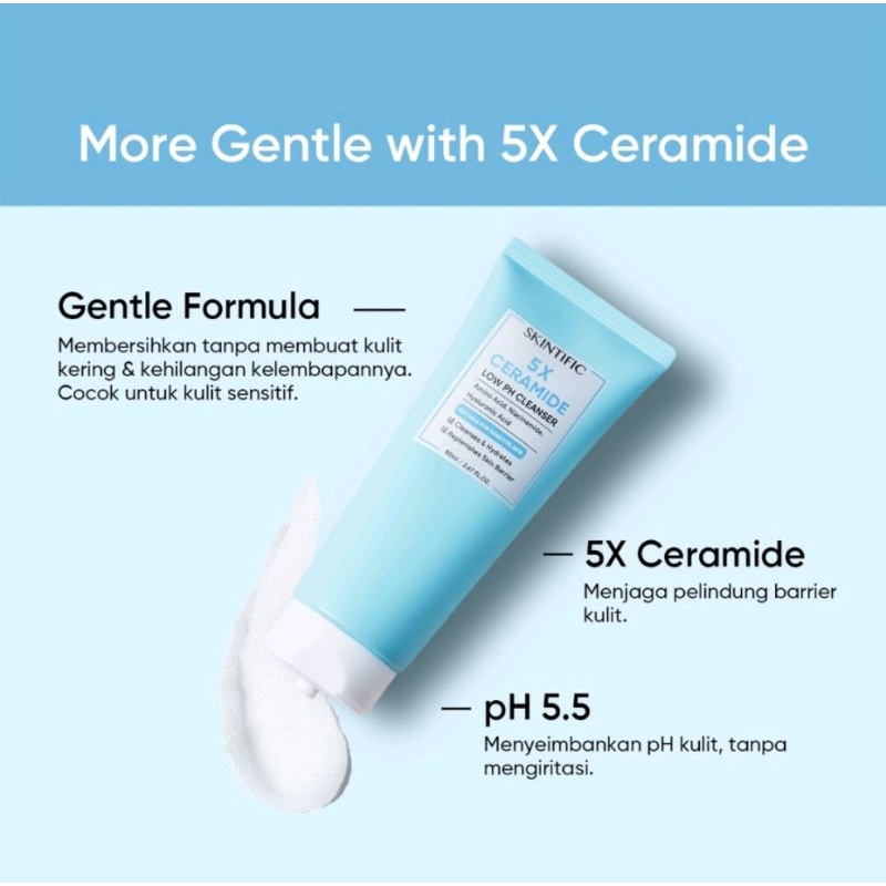 SKINTIFIC - 5X Ceramide Low pH Cleanser Facial Wash Gentle Cleanser