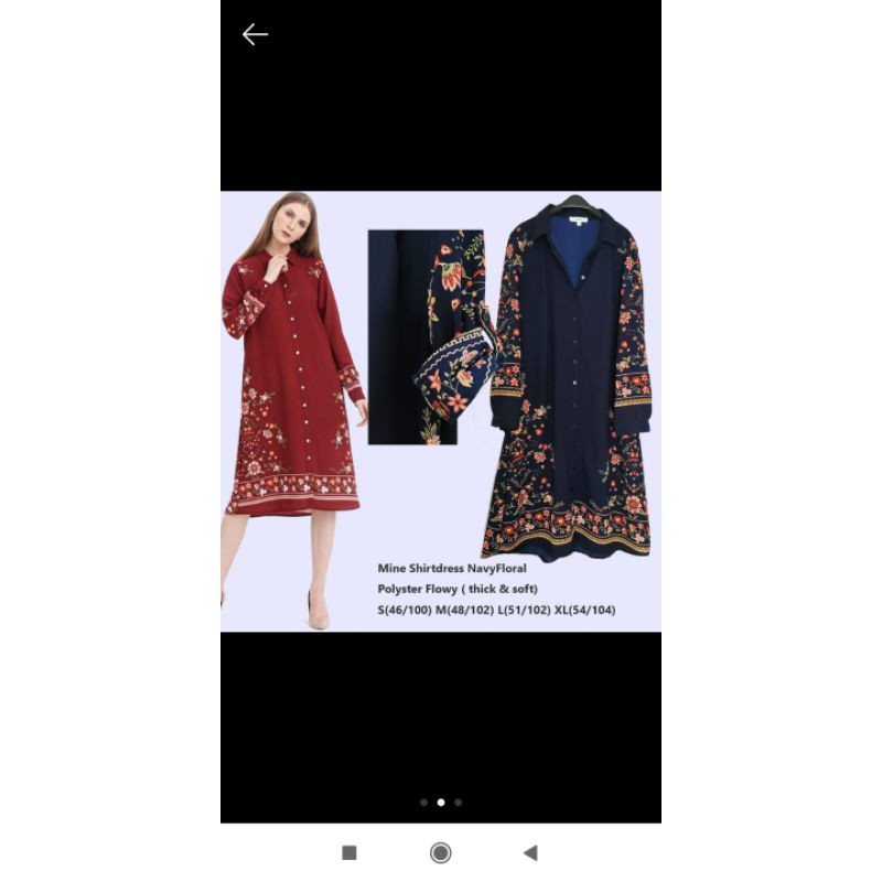 MINE ShirtDress - Navy Floral - Terusan Dress