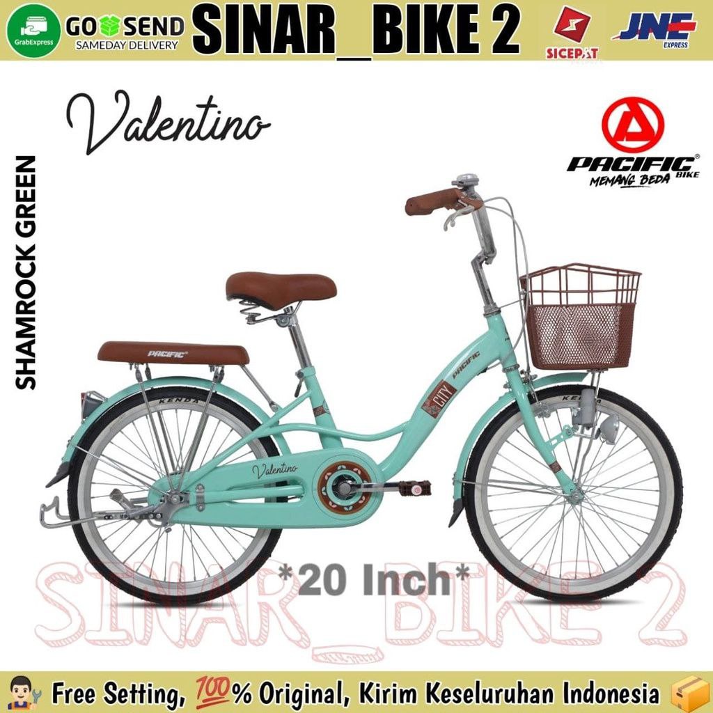 Sepeda Keranjang Dewasa PACIFIC VALENTINO Perempuan 20 ,24 &amp; 26 Inch City Bike