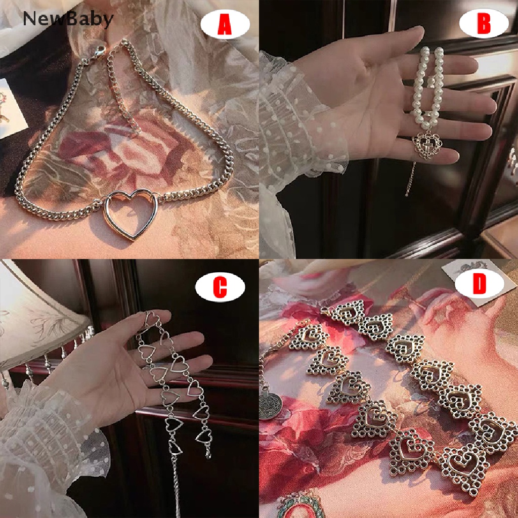 Kalung Choker Rantai Dengan Liontin Bentuk Hati Untuk Anak Perempuan