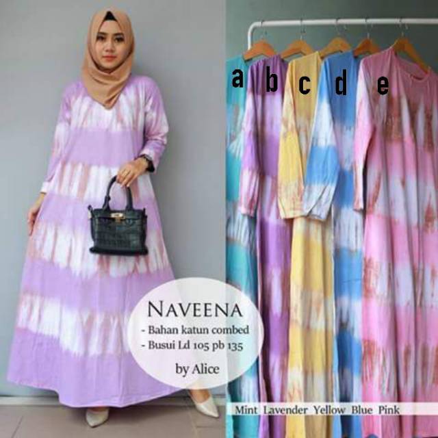 ECER gamis kaos busui rits jumput pelangi