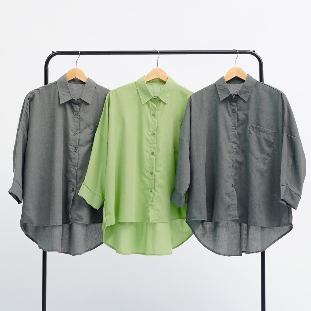 KEMEJA POLOS RAISA KATUN PREMIUM SHIRT BTS B089-8