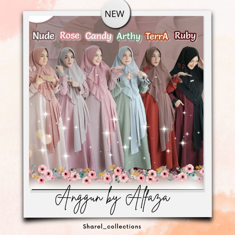 ALFAZA HIJAB Gamis Anggun Syari Set Khimar Fashion Muslim Wanita Dewasa