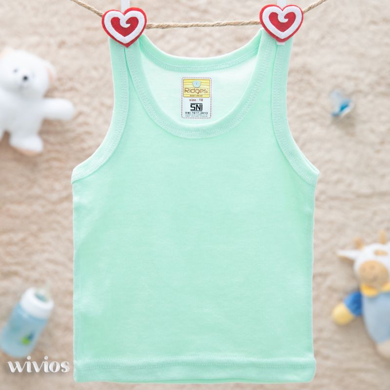 Singlet Bayi Ridges Polos Warna size 14 s/d 28 SNI