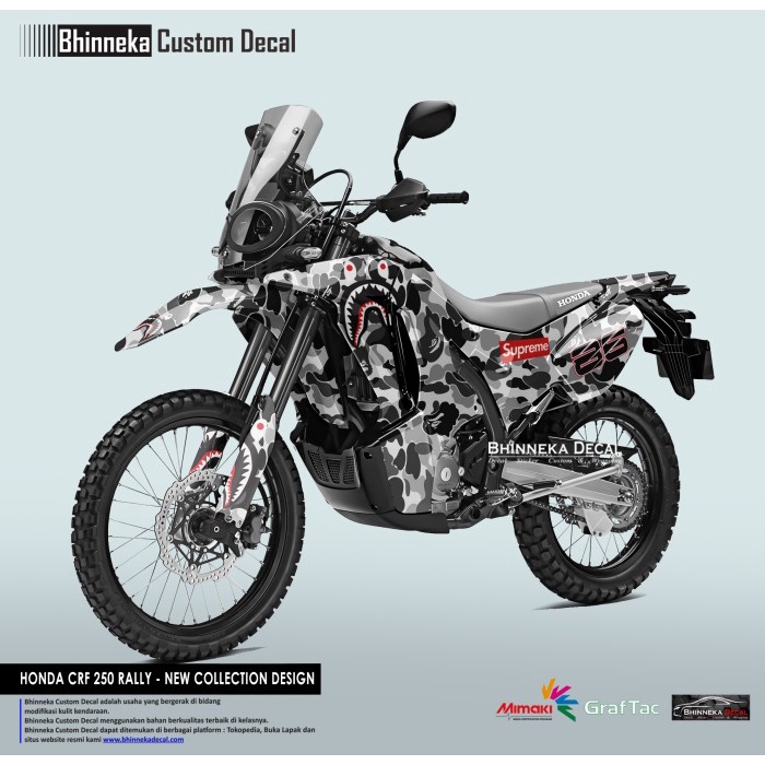 DECAL STICKER CRF 250 RALLY BAPE