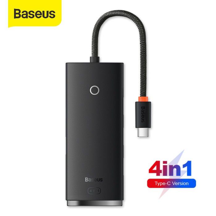 Baseus Hub Adapter Type C Lite Sereis 4 in 1 - USB Hub for Laptop &amp; PC - 5V 3A - Garansi Resmi 6 Bulan