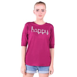  Kaos  Cewe Spandek Premium  Baju  Wanita  Atasan Wanita  Happy 