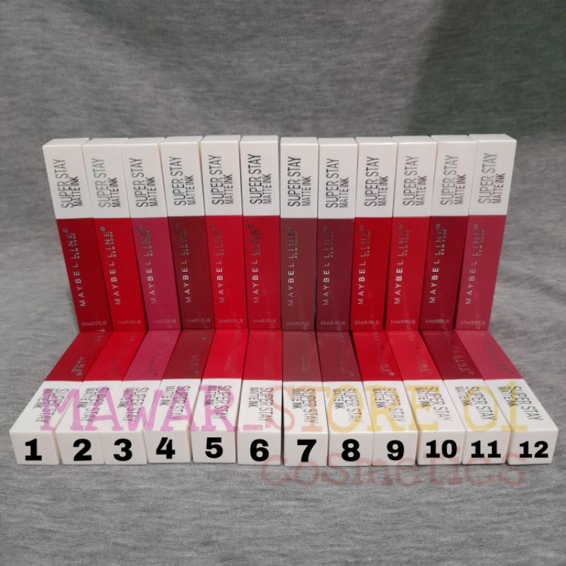 [12 PCS] Lipstick Maybelline Super Stay Matte Ink