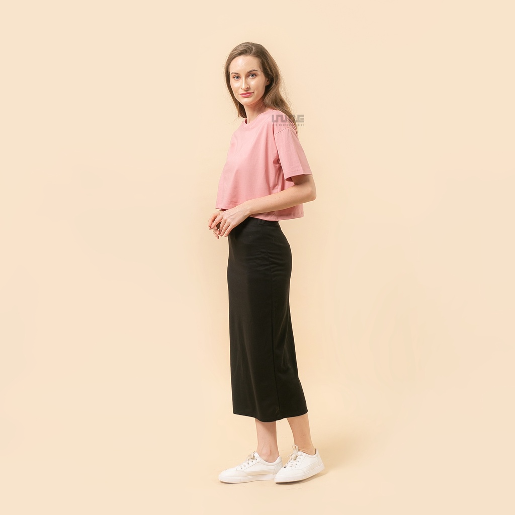 UNIQUE - (CropTop Series) Kaos Oversize Croptop Peach