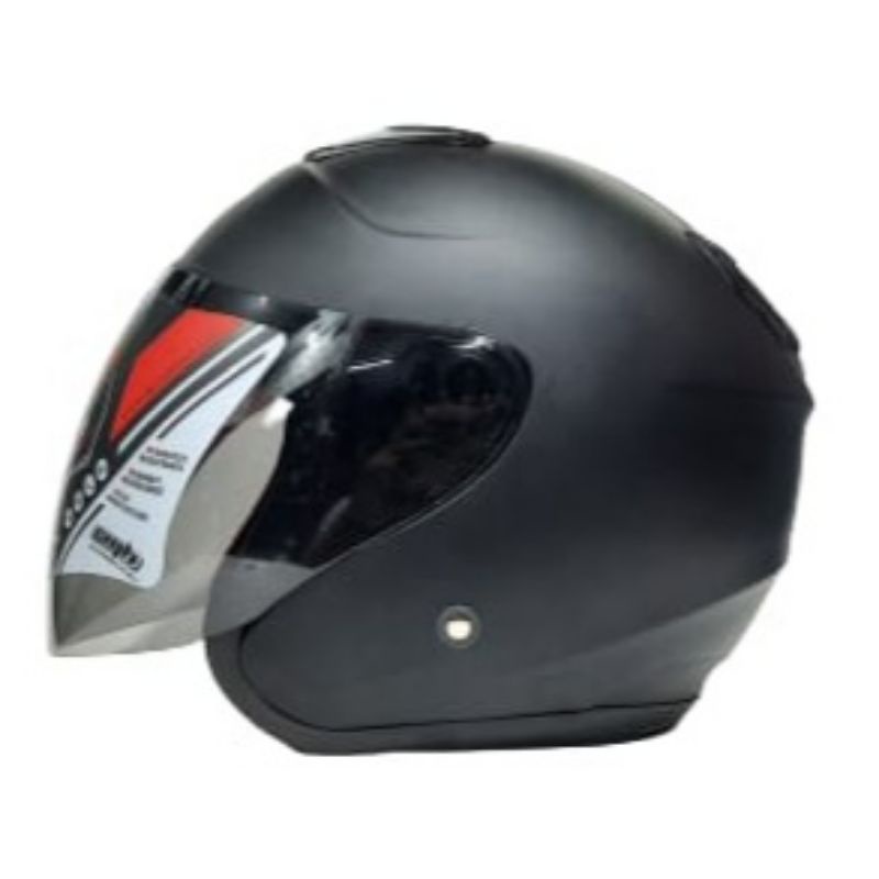 Helm Kyoto Hitam Doff Paket Ganteng Kaca Flat Venom Merek DYR not KYT