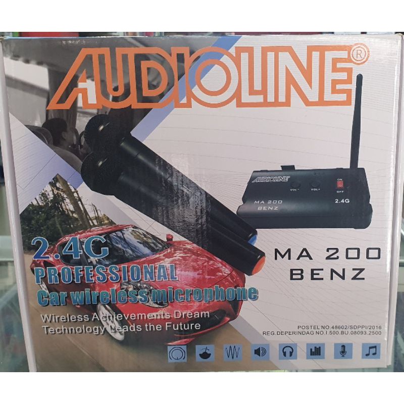 Mic wireless AudioLine MA 200 Benz 2.4G buat karaoke di mobil