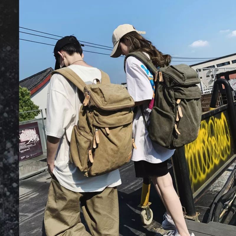 Tas  punggung pria Gemblok Ransel Sandang kanvas Termurah  Modis pria korea