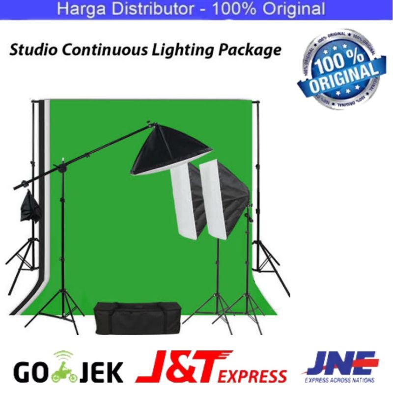 Paket Background Softbox Video Lighting With softbox Boom Arm Kit 3