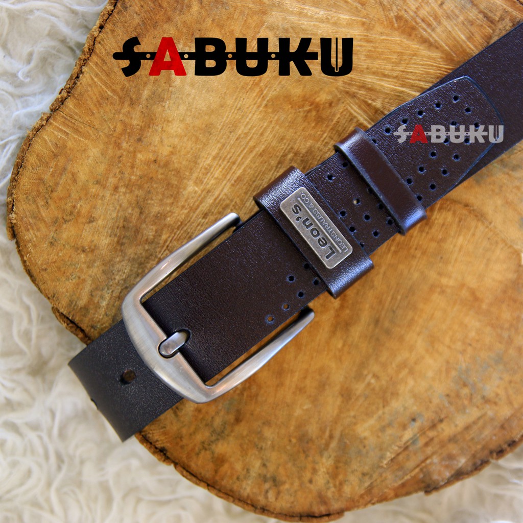 Ikat Pinggang Pria Kulit Leather Model Jarum Sabuk Pria Kulit Men Belt Fashion  - 006