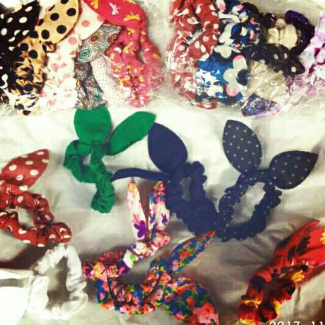 grosir  Ikatan rambut pita chibi 12 PCS /karet rambut pita korea small