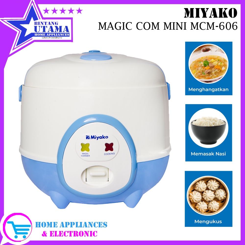 (COD) Miyako Magic Com MCM 606A / MCM 606 A BIRU -  Rice Cooker Miyako MCM 606A / MCM-606A / MCM606A