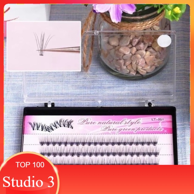 Studio3 Bulu Mata Tanam 1kotak isi 120pcs Bulu mata 10mm Cabang 3D Natural Look Individual Lashes