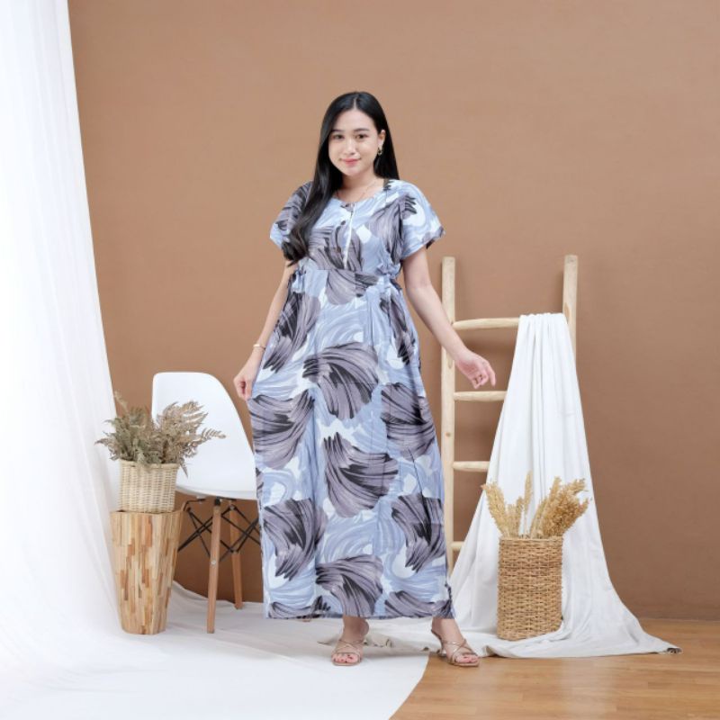 DRESS RAYON PREMIUM/BUSUI KANCING/SEMATA KAKI