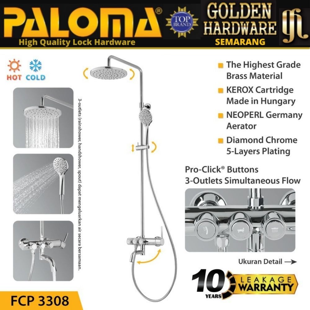 PALOMA FCP 3308 SHOWER SET PANAS DINGIN WITH PROCLICK Keran Air