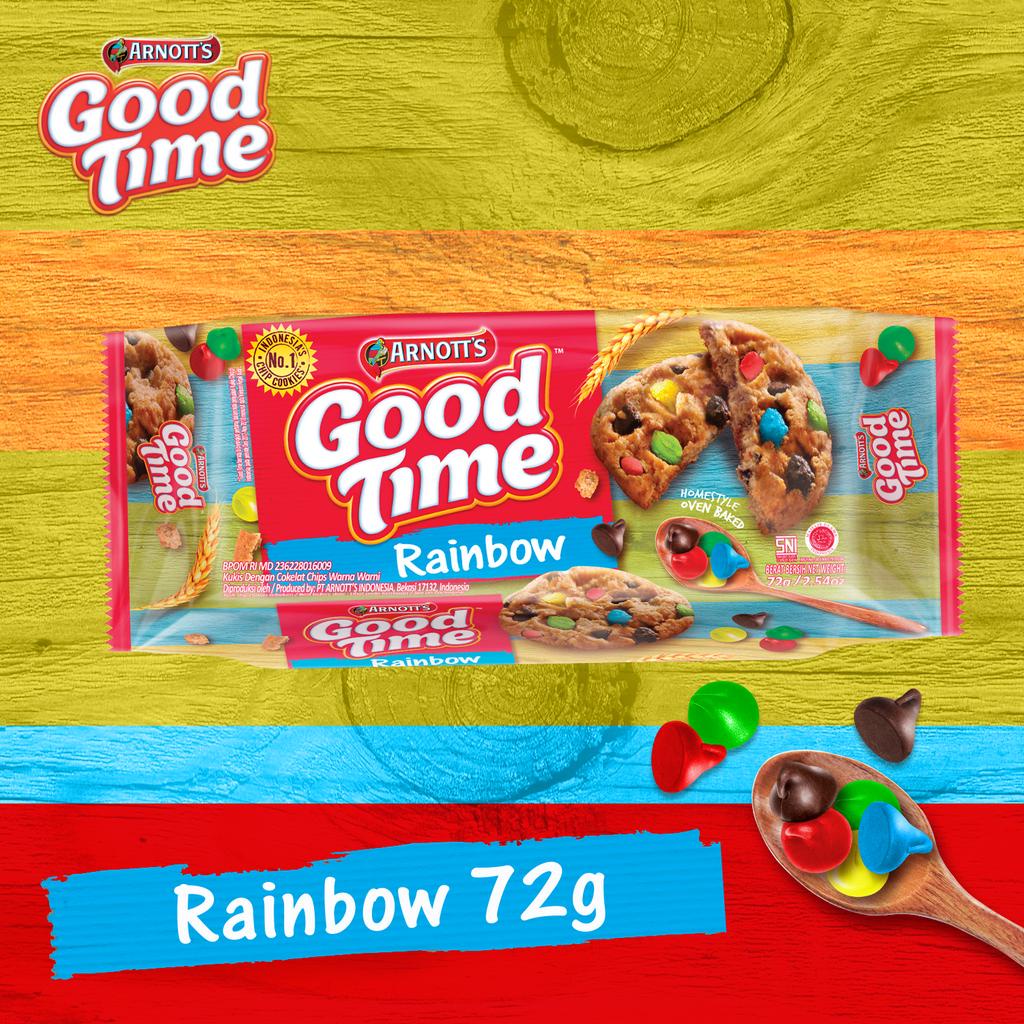 

AJ08 Good Time Rainbow Chocochips Cookies 72g