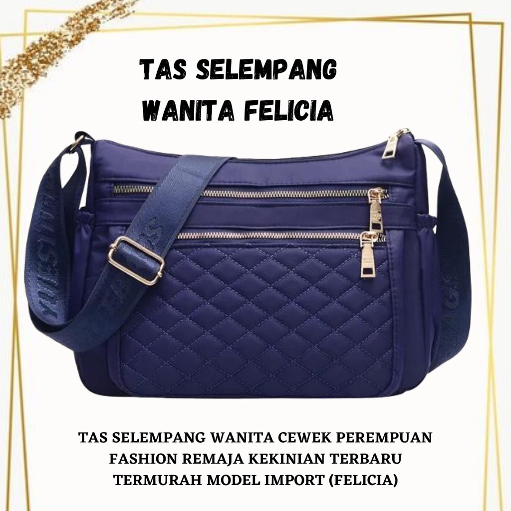 Tas Selempang Wanita Murah Bahan Mikro Lucu Tebal Felicia Warna Hitam