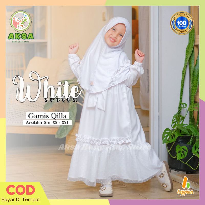 BEST SELLER GAMIS ANAK PEREMPUAN PUTIH TUTU MANASIK HAJI 3-10 TAHUN