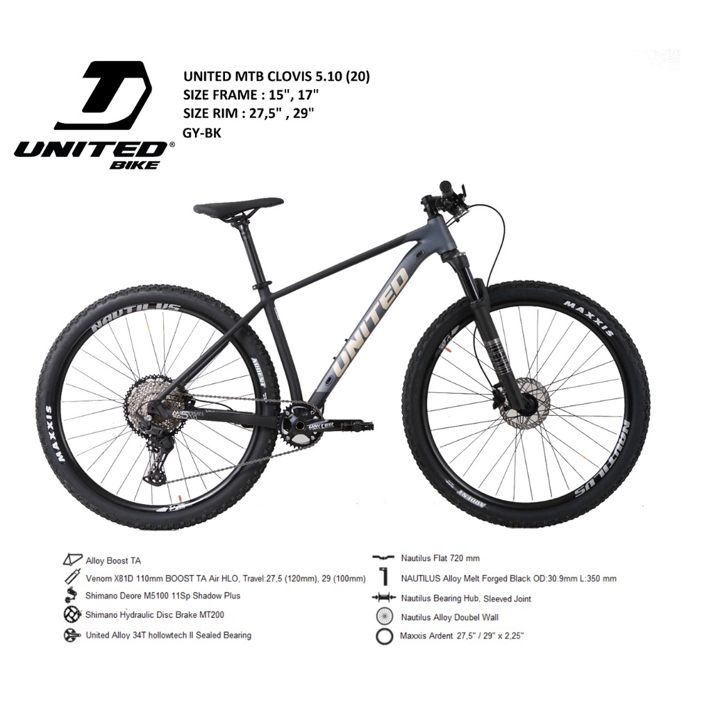 MTB 27.5 29 United Clovis 5.10 11 Speed Sepeda Gunung 27,5 Mountain Bike