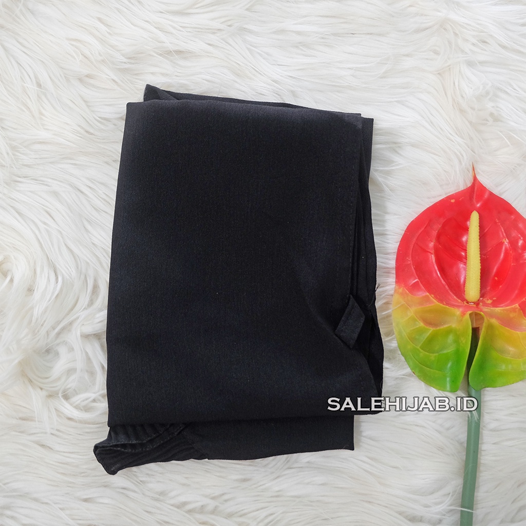 BERGO MARYAM TALI PLISKET DIAMOND PREMIUM || JILBAB INSTAN PLEATED DIAMON-HITAM