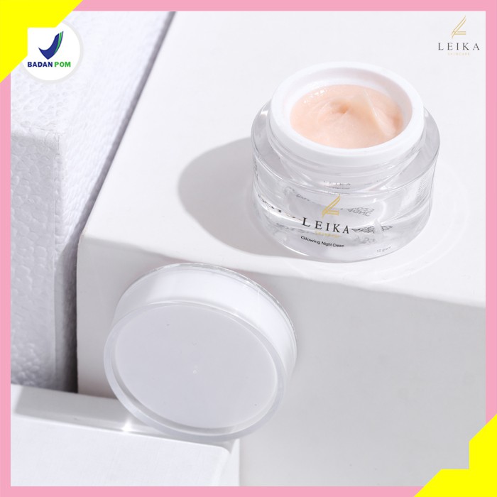 Glowing Night Cream Leika Skincare Aman 100% Resmi BPOM | Leika Skin Care Krim Malam