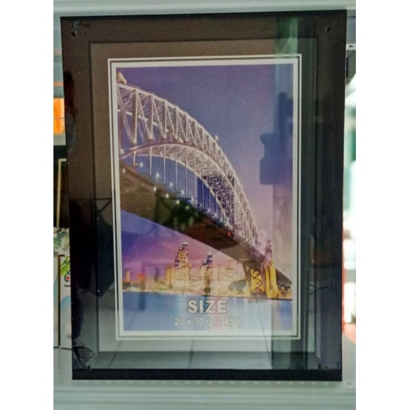 Pigura Bingkai Foto Kayu Hitam ukuran 8RW 20x30cm Folio Foto Ijazah