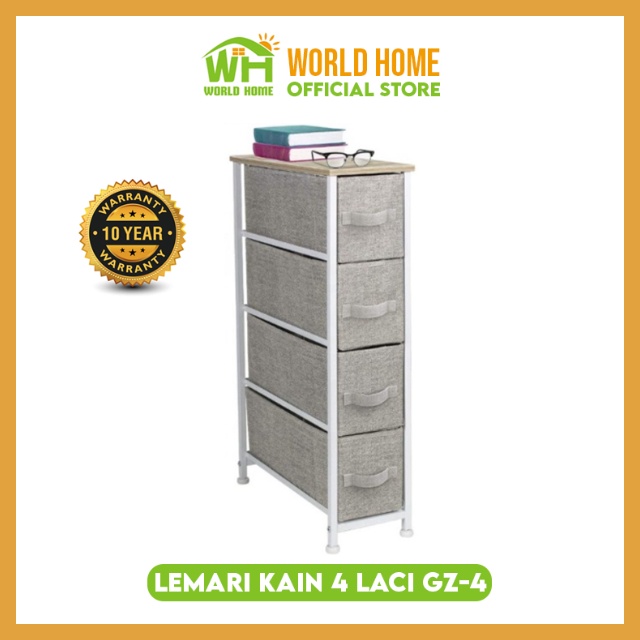 Lemari 4 Laci Model Sempit Lemari Linen Serbaguna Lemari Sisi Ranjang Lemari Murah GZ-4 Goshop88