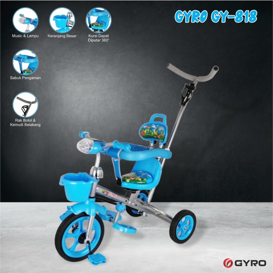 Sepeda Anak - Sepeda Roda Tiga STROLLER GYRO ST GY 818