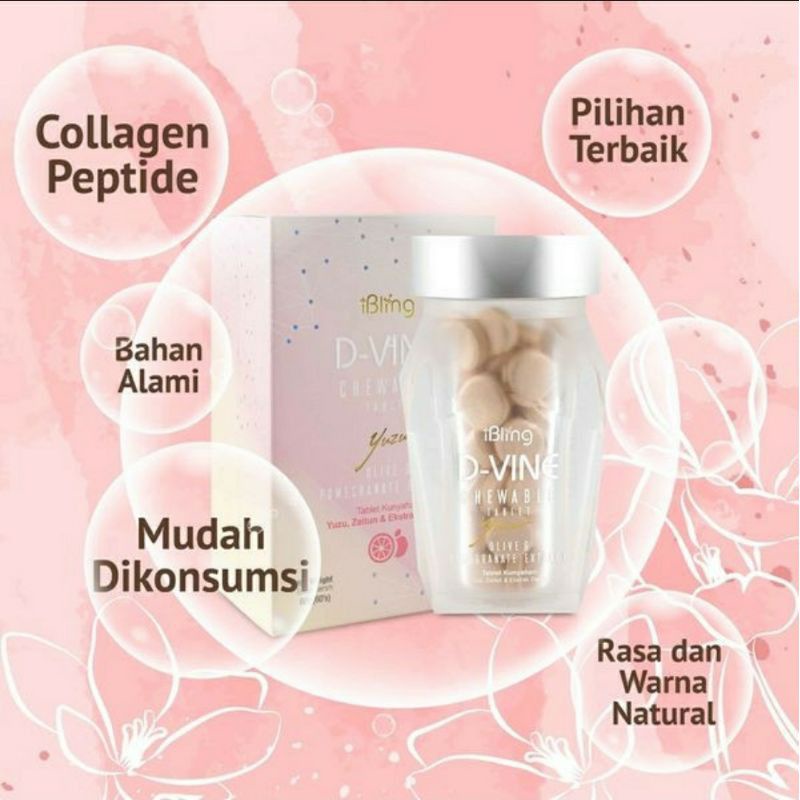 D-Vine permen collagen asli original kemasan 60butir