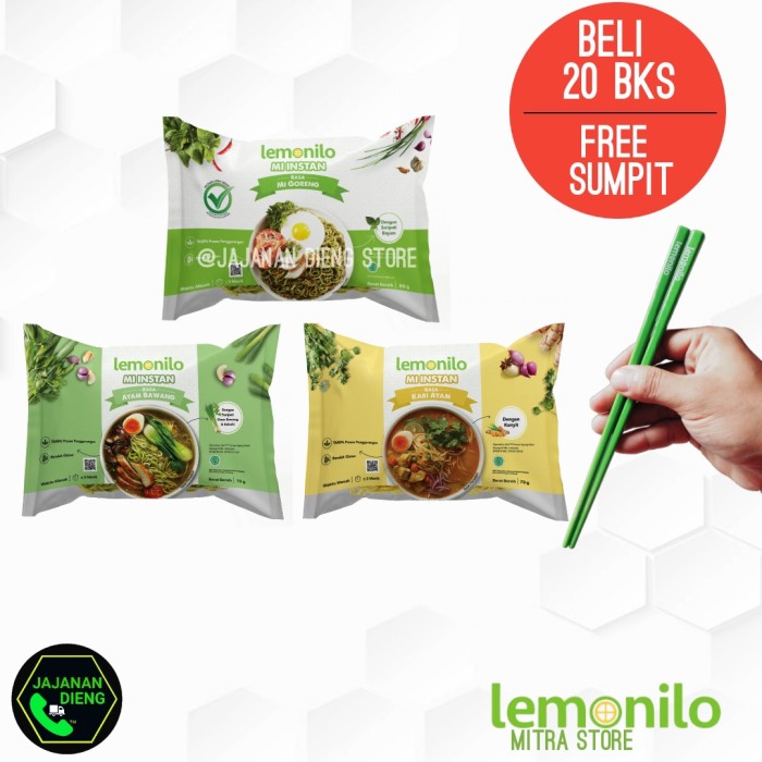 

Lemonilo Mi Instan Alami - Lemonilo Mie Paket Hemat 10 Bungkus - Mix Varian