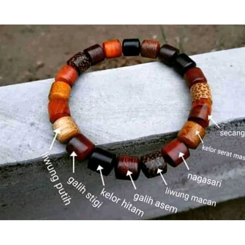 gelang kombinasi kayu bertuah
