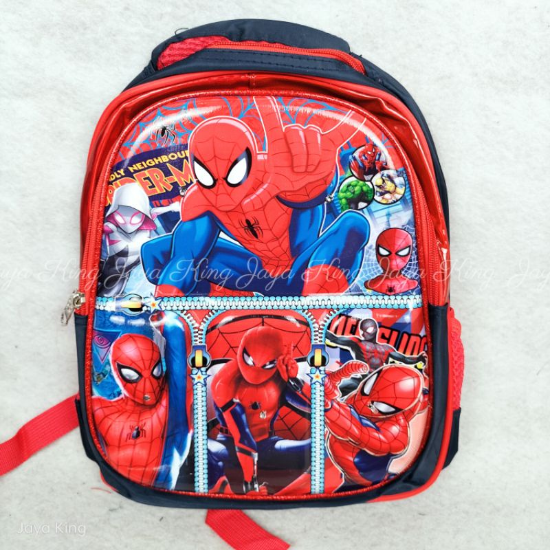 Ransel Batok 14 Inch Karakter Cars Avenger Spiderman Tas Sekolah Anak Laki TK