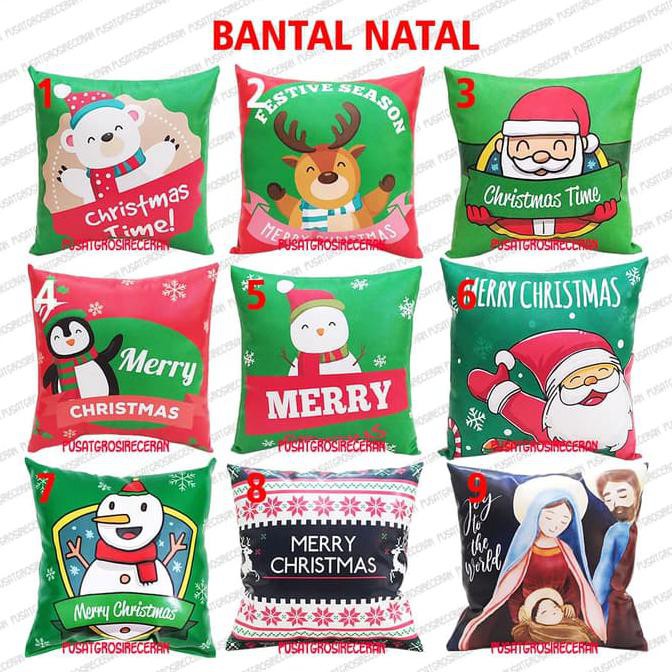 promo Bantal Natal Christmas Cushion Bantal Dekorasi Sofa Bisa Custom Design