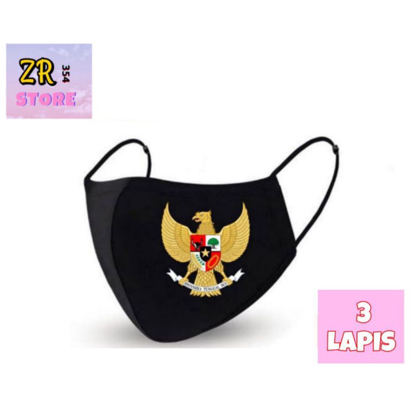 Masker kain 3ply - GARUDA PANCASILA // Masker kain 3 lapis - GARUDA PANCASILA // Masker Scuba GARUDA