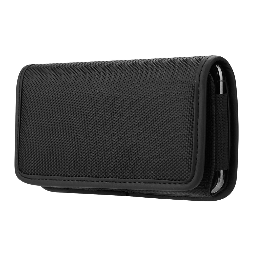 Sarung HP Pinggang Nylon Tanpa Magnet Slot Kartu Klip Jepit Horisontal Ukuran 6 - 6,5 Inch - Case Casing Kesing Dompet Tas Tempat HP