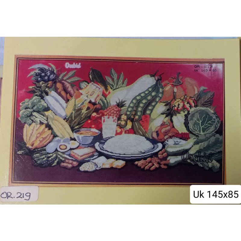 PAKET SET KRISTIK KRUISTIK SULAM 1 SET CROSS STITCH ORCHID OR 219 220 221 222 223