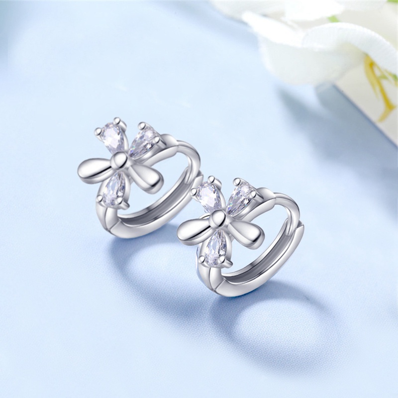 Novel Design Flower Shaped Earrings Hoops Women High Quality Silver Color Cute Girl Accessories Fancy Gift Trendy Jewelry