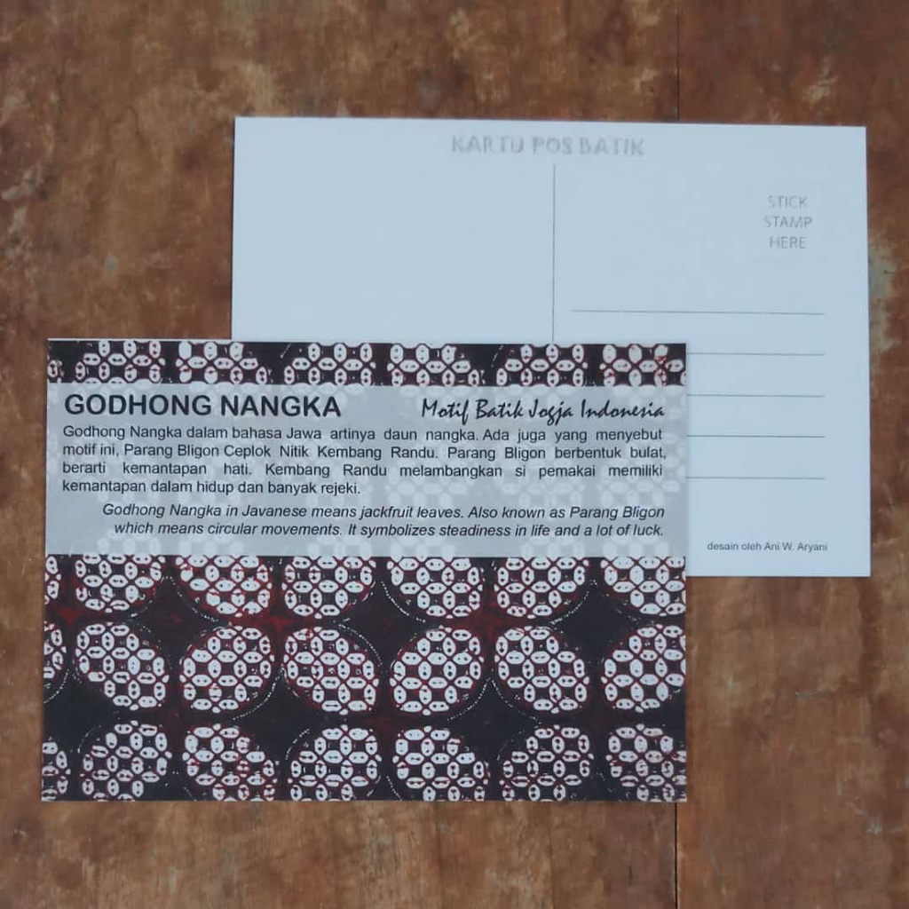 

10 LEMBAR KARTU POS BATIK POSTCARD MOTIF GODHONG NANGKA