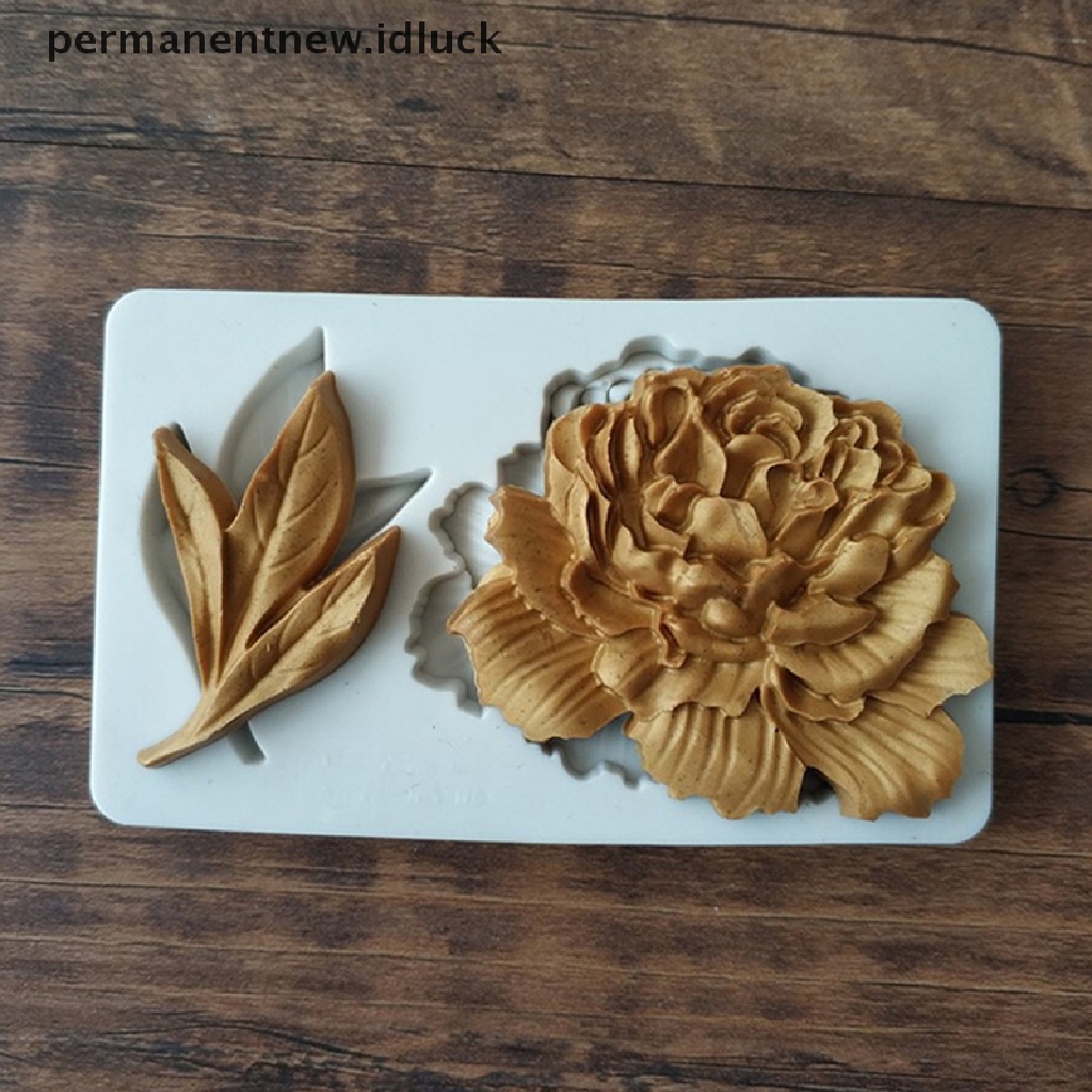 Cetakan Kue Bentuk Bunga Peony Bahan Silikon Untuk Dekorasi Dapur